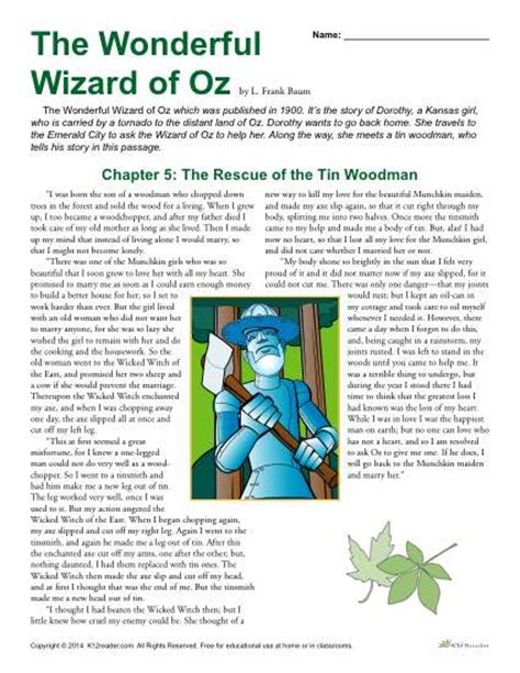 Fresen, Sue, Ed. . Excerpt from the amazing author of oz answer key